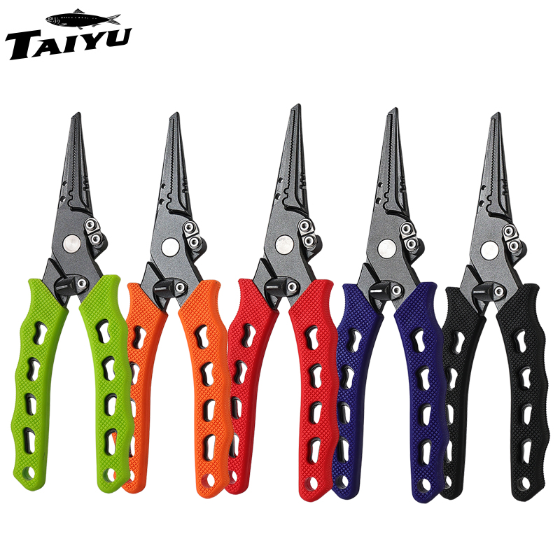 Fishing Hook Remover - TAIYU 5-Farbige Edelstahl-Angelzange mit Schnurabschneider und