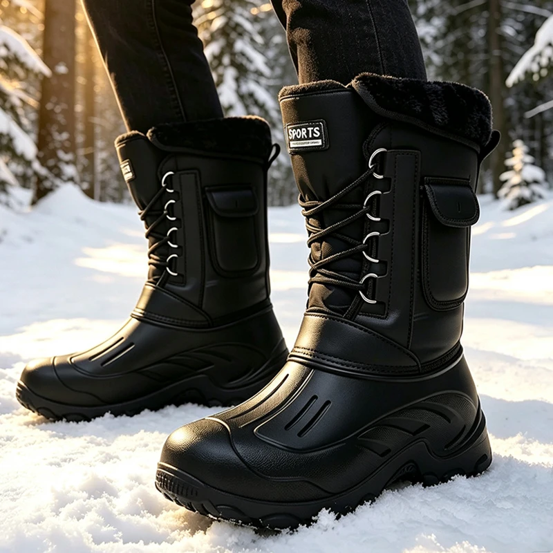 Fishing Hook - Herren Winter Schneestiefel Outdoor Angelschuhe Schneetrekkingschuhe