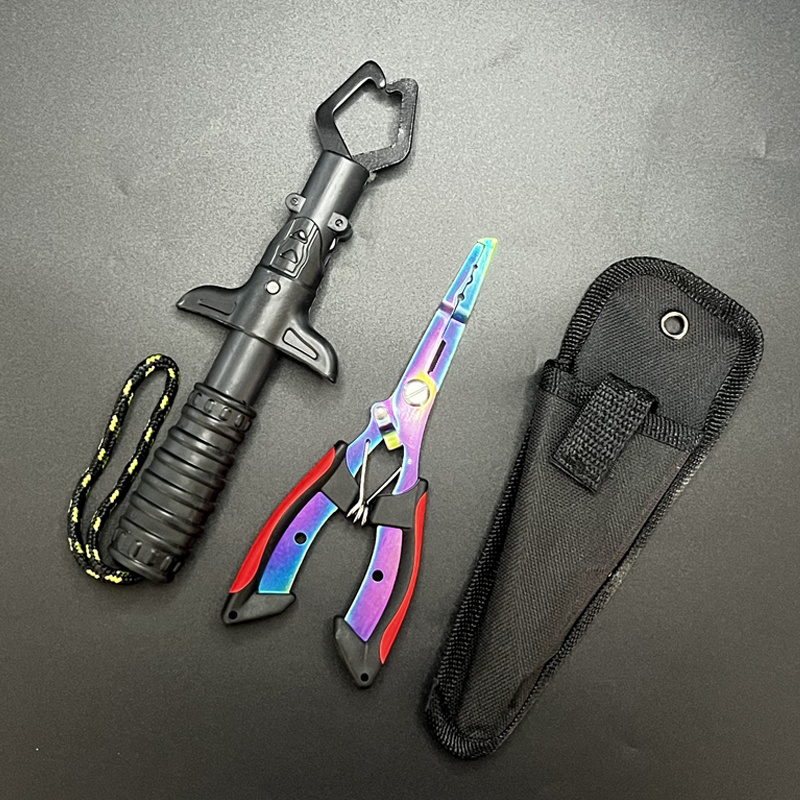 Fishing Hook Sharpener - Angelzangen- und Greifer-Set, Fischlippen-Greifer mit Angelzange,