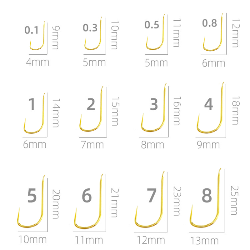 Fishing Hook Size - 100 Stück Shinkanto Barbless Multi-Type Multi-Size