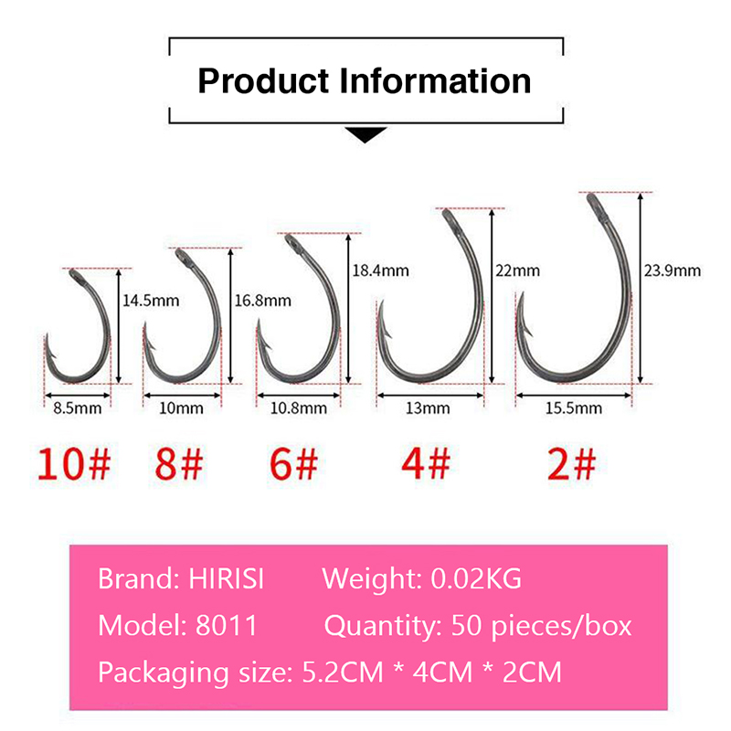 Fishing Hook Box - Neue Hirisi 50 Stück Verpackte Haken