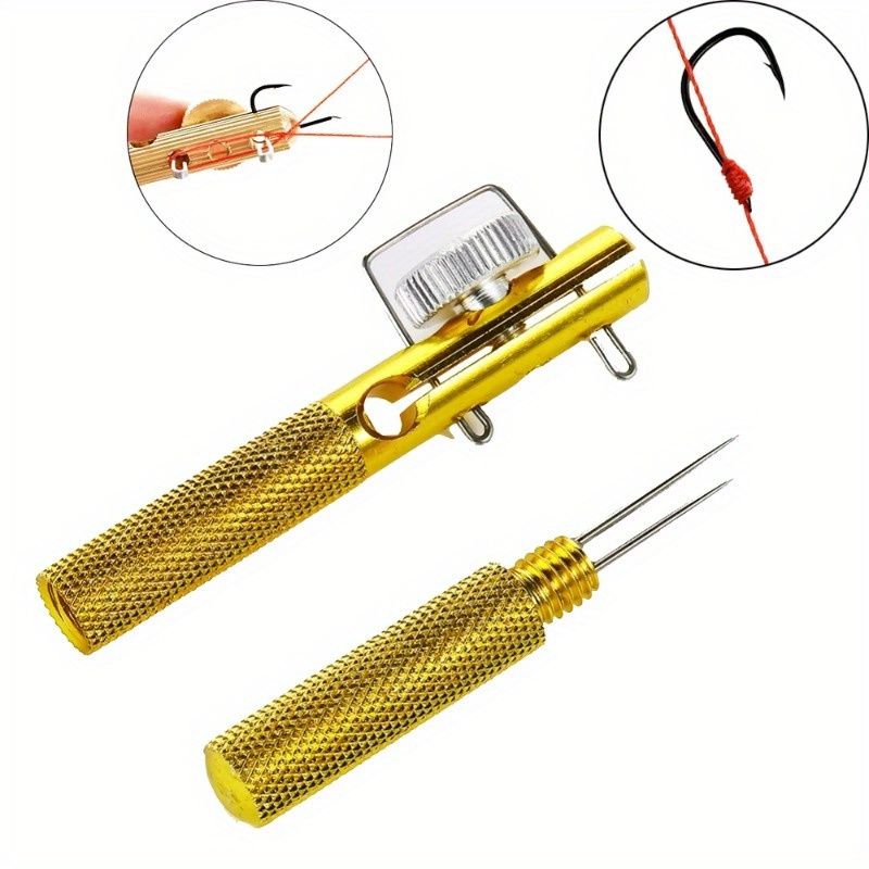 Fishing Hook Remover - Vollmetall-Angelhaken-Knotenwerkzeug & Hakenlöcher-Bindewerkzeug & Hakenlöser für
