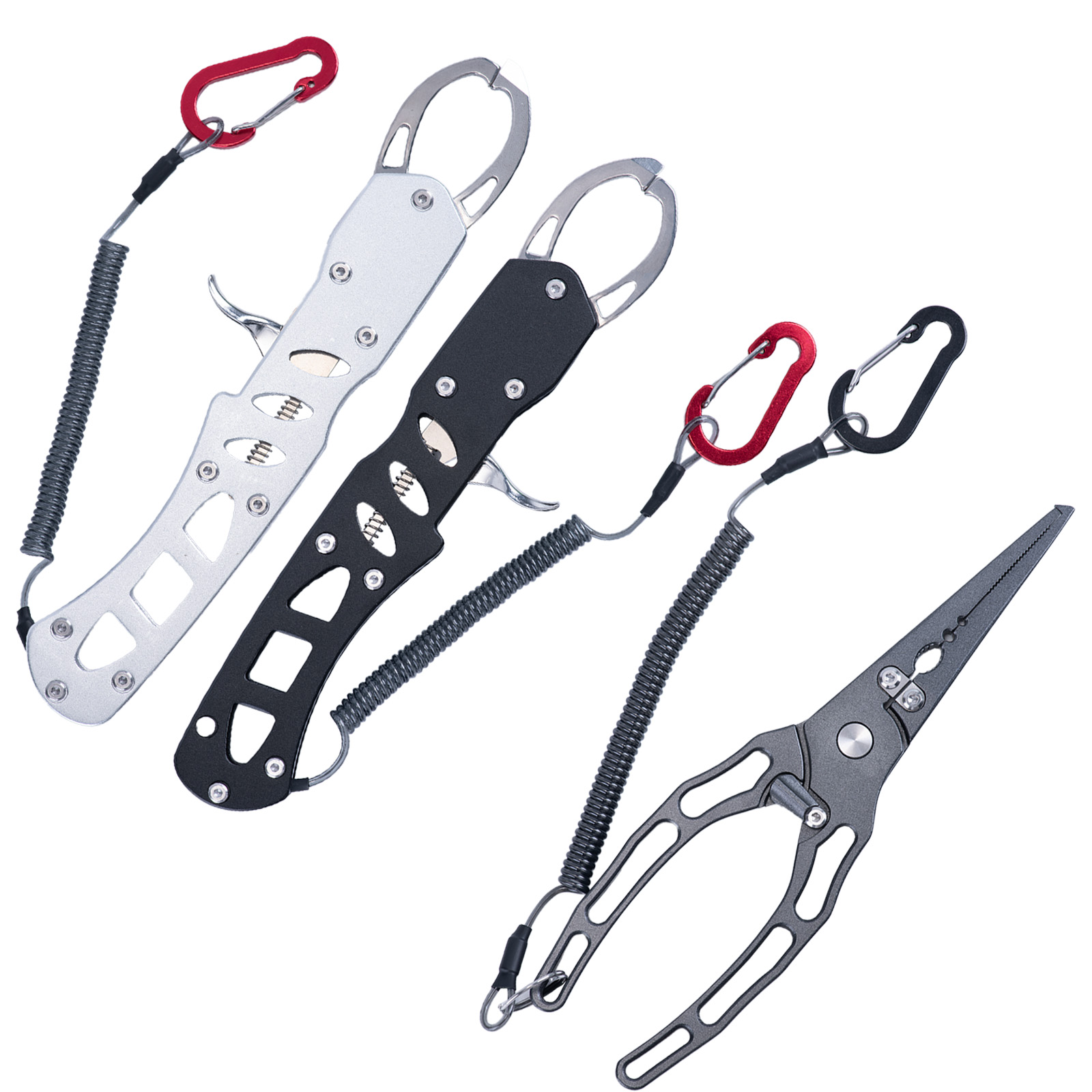Fishing Hook Sharpener - Angelzangen- und Fischgreifer-Kombi-Set, Rostfreier Aluminium-Fischgreifer mit