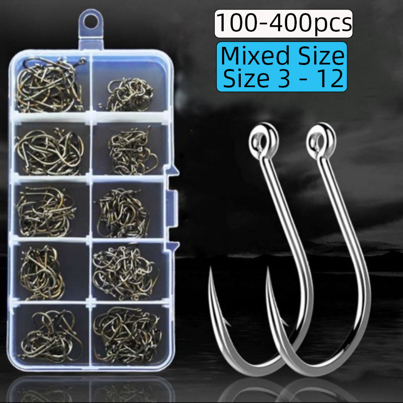 100-400 Stück/Box 3 # -12 #    – Fishing Hook Circle Bewertung und Preis