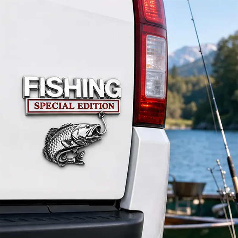 Verchromtes Fisch-Haken-Emblem – Fishing Hook Bewertung und Preis