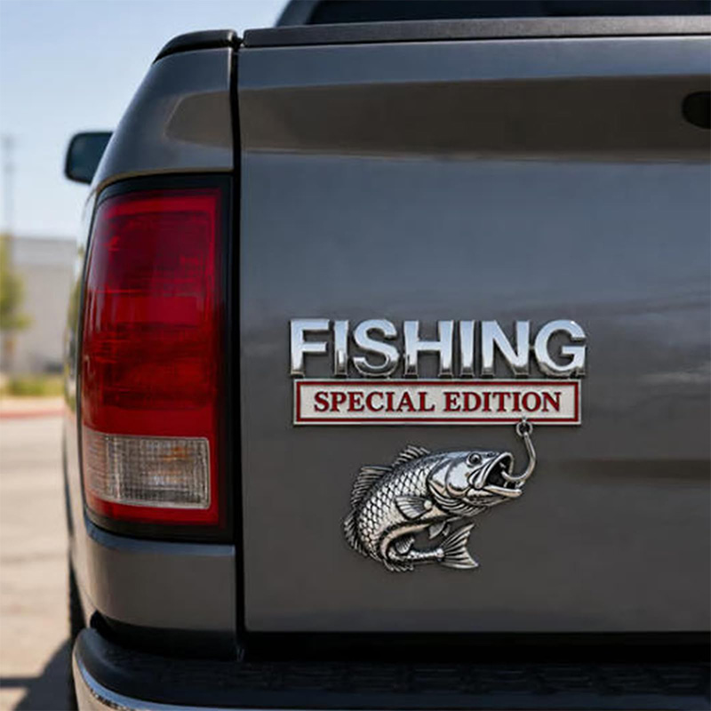 Verchromtes Fisch-Haken-Emblem – Fishing Hook Bewertung und Preis