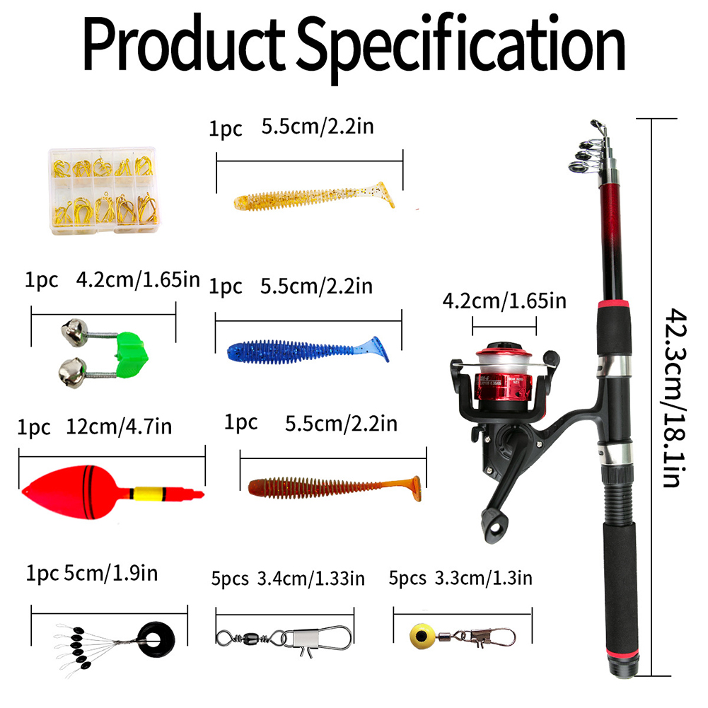 Angelrute Set Angelrute Spinni – Fishing Hook Box Bewertung und Preis
