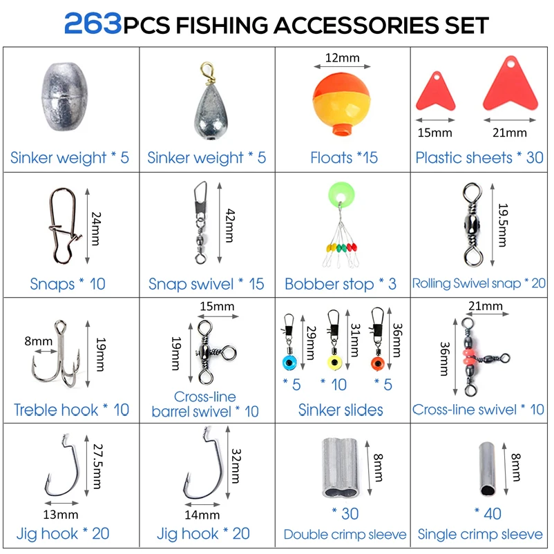 263-teiliges Outdoor-Angelzube – Fishing Hook Jig Bewertung und Preis