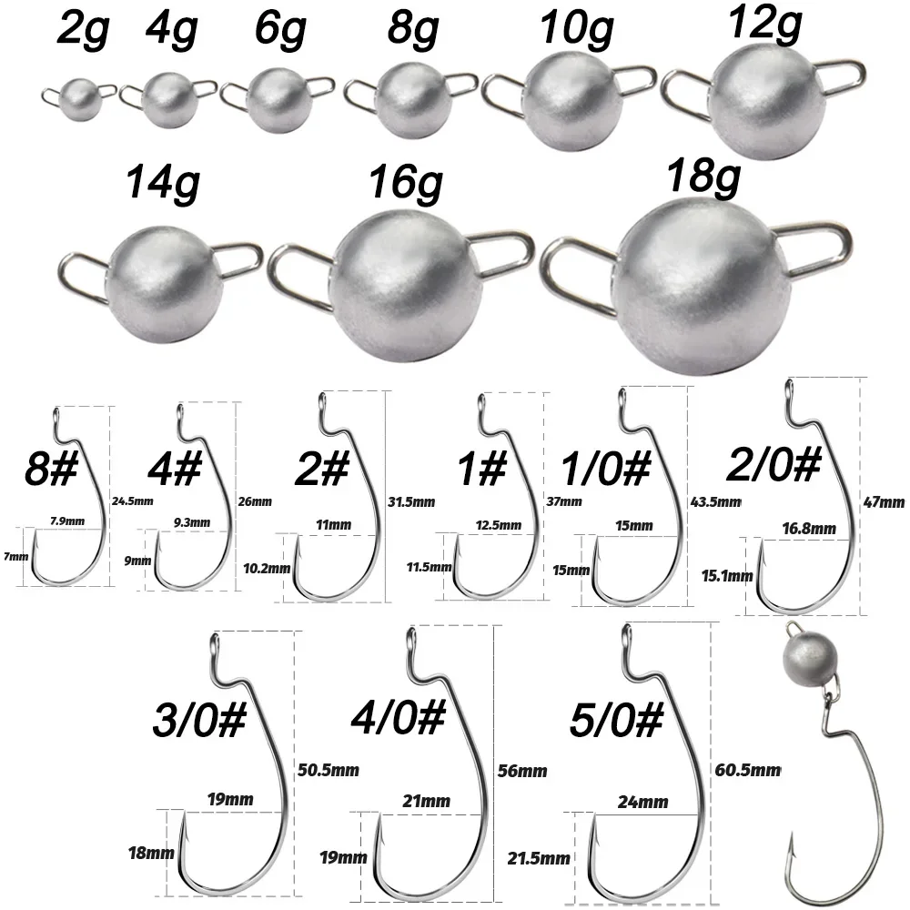 5 stücke Metall Jig Kopf Wurm  – Fishing Hook Weedless Bewertung und Preis